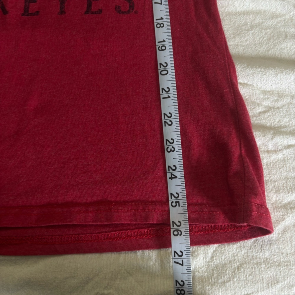 Ohio State Buckeyes V Neck Tee Womens XL Red Graphic OSU Shirt - Picture 5 of 6